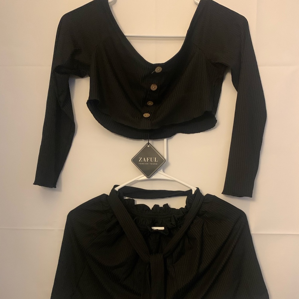 Zaful black matching set